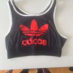Adidas Black and Red Sports Bra